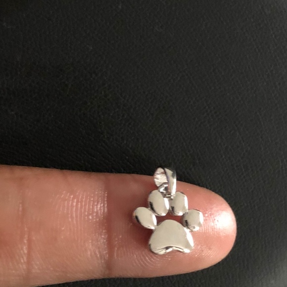 Sterling Silver Paw Print  Pendant - Picture 4 of 8